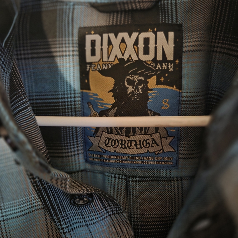DIXXON Teal and Black Plaid Button-Down Shirt